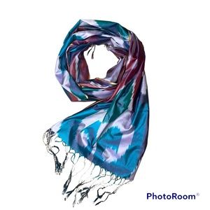 Uzbek handmade ikat, scarf, silk,